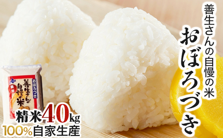 《令和6年産！》『100%自家生産精米』善生さんの自慢の米 おぼろづき４０kg※一括発送【06139】 