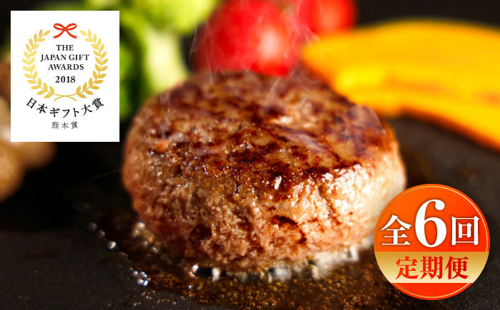 【全6回定期便】【限定数量】熊本和牛あか牛ハンバーグセット　120g×6個 / 菊陽町 あかうし 熊本県 肉 にく niku ブランド 旨み【有限会社　三協畜産】 [BHAS034]