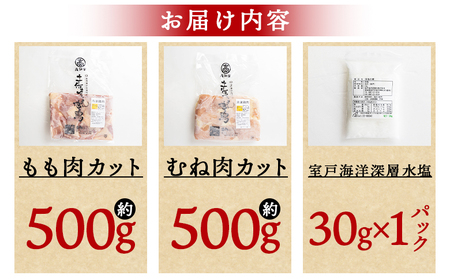 土佐はちきん地鶏 もも肉・むね肉 合計1kgセット 室戸海洋深層水塩付 【 もも肉もも肉もも肉もも肉もも肉もも肉 】 ad-0005