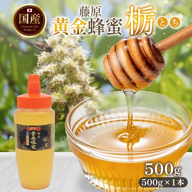 【ふるさと納税】藤原黄金蜂蜜 栃 500g はちみつ とち 国産 単花蜜 朝しぼり 完熟 ハチミツ パン 菓子 トースト ホットケーキ ヨーグルト 調味料 隠し味 お取り寄せ ポリ容器 常温 常備 送料無料 藤原養蜂場 岩手県 盛岡市
