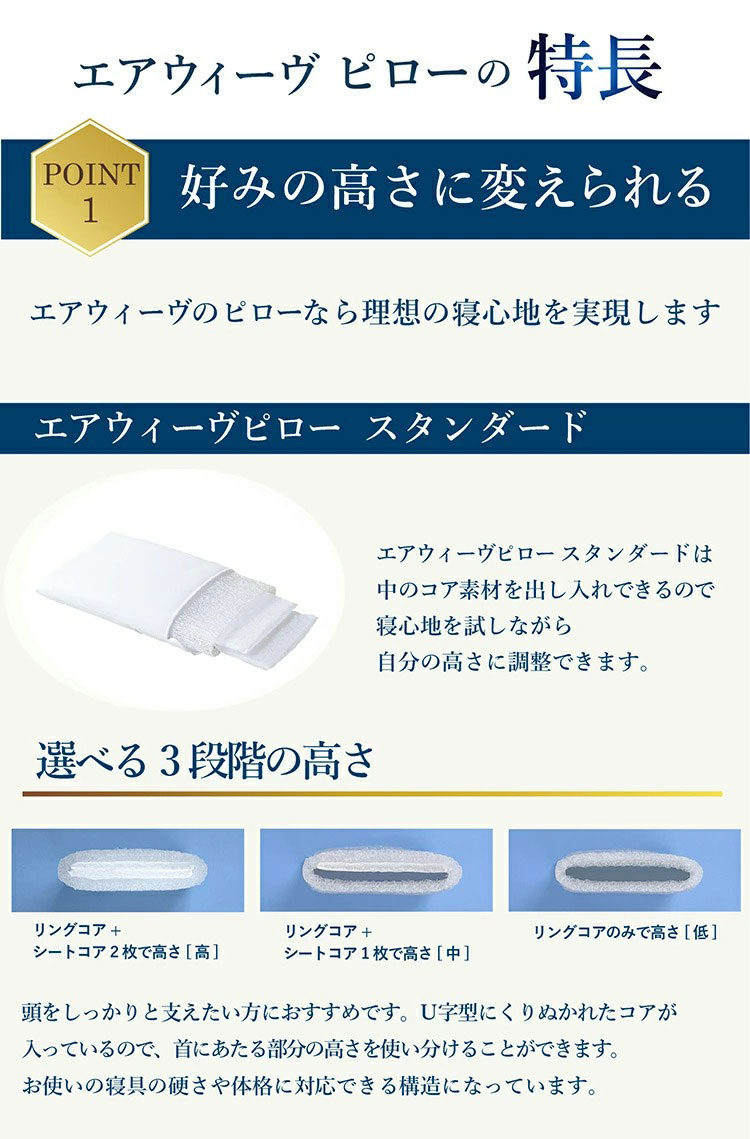 エアウィーヴ ピロー スタンダード ギフトBOX仕様 枕 寝具 まくら マクラ 睡眠 快眠 洗える ギフト_イメージ4