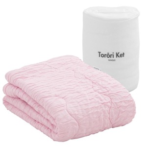 とろーりケット　肌掛け布団　シングル（ピンク）_とろーりケット 肌掛け 布団 シングル キルトケット 洗える 140 × 190cm バッグ入り とろーり 柔らか 掛け心地 衛生的 春 夏 秋 最適 
