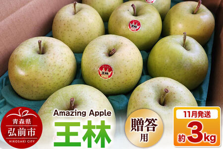 【26年11月下旬発送】りんご 王林【贈答用】約3kg