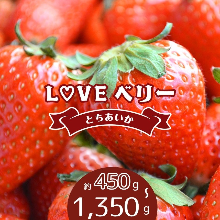 【ふるさと納税】 いちご とちあいか LOVEベリー【2027年 先行予約】 選べる 450g 900g (450g × 2パック) 1,350g (450g × 3パック) | 苺 イチゴ ハート 完熟 発送 高糖度 大粒 減農薬 栽培 産地直送 ギフト 贈答用 プレゼント 家庭用 送料無料 [1月～3月発送]