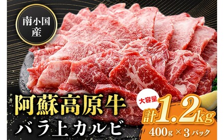 南小国産 阿蘇高原牛 バラ上カルビ 1.2kg 焼肉 BBQ バーベキュー 焼き肉 カルビ 上カルビ バラ肉 贅沢 牛 牛肉 国産牛 熊本県産 国産 贈答用 ギフト ハマダ 熊本 阿蘇 南小国町 送料無料