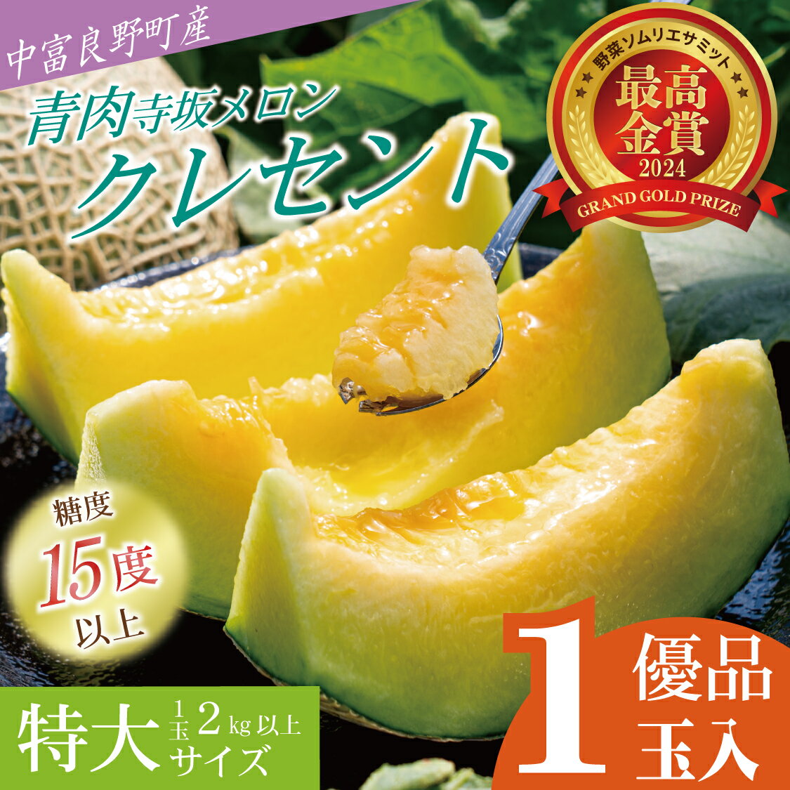 【ふるさと納税】【2025年発送】【中富良野町】寺坂メロン1玉入り（青肉特大）