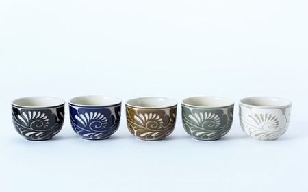 ＜受注生産品＞唐草手碗＜飴＞