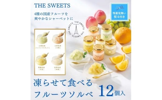 【残暑お見舞い】ザ・スウィーツ　凍らせて食べるフルーツソルベ（１２個）