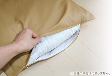 座布団カバー　合皮レザー　5枚組　55×59_ベージュ【G0587】