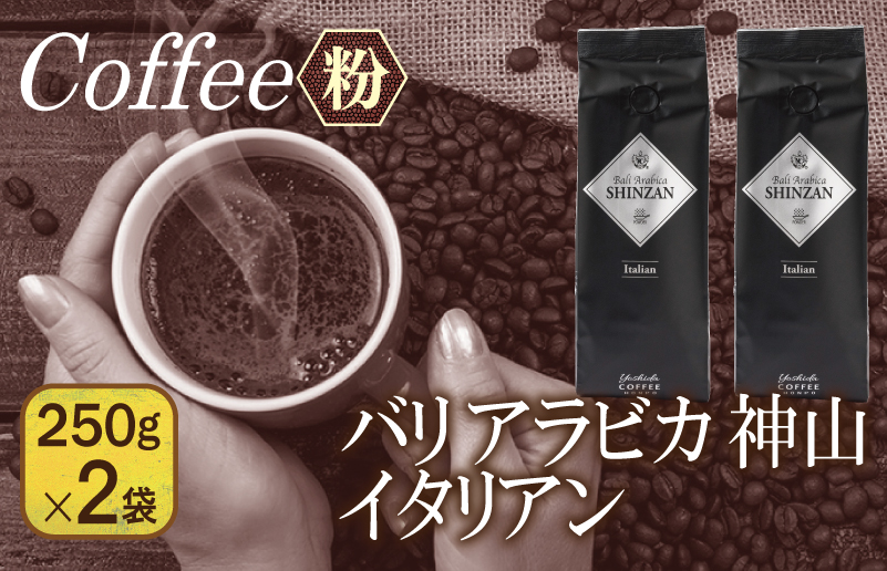 099H4680 【スピード発送】バリアラビカ神山イタリアン 250g×2袋／粉 【珈琲 こーひー コーヒー 自家焙煎 オリジナル ギフト キャンプ アウトドア】