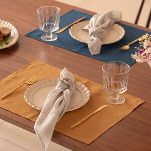 ランチョンマット flor lithuania linen Luncheon mat／フロール リトアニアリネン イエロー