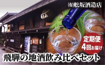 【定期便】飛騨高山地酒飲み比べ 4回お届け日本酒  飛騨高山 家飲み日本酒 FB101