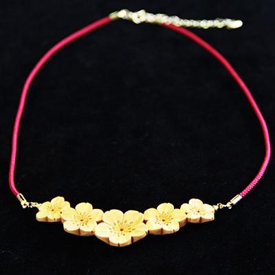 ふるさと納税 日出町 つげ細工 ネックレス(桜)　約7.5cm×2cm |  | 01
