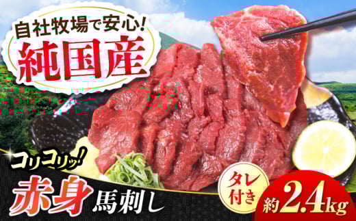 『純国産』熊本の味 コリコリ 赤身 馬刺し 計約2.4kg（約400g×6セット）タレ付【有限会社 九州食肉産業】 [AYCN061]