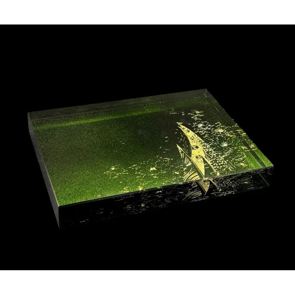 すし下駄 登り孔雀 梨地グリーン ［NF287］