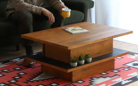 【開梱・設置付】アダムロ リフトアップテーブル ライトブラウン / 家具 / 佐賀県 / 株式会社東馬 [41AJCE021]