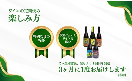 【定期便 4回】ワイン 計5種 季節ごとにお届け｜ ワイン