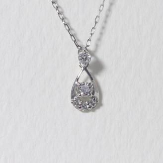 プラチナ　雫ダイヤモンドペンダント　0.10ct　　BQ93