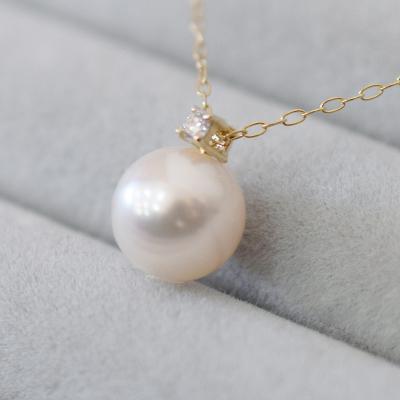 ふるさと納税 天草市 あこや真珠 ネックレス 8-8.5mm ホワイトピンク ダイヤモンド K10YG _S085-545 |  | 01