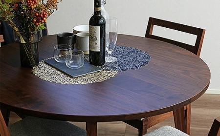 【開梱設置】高野木工 プレーン ラウンドダイニングテーブル120cm ウォールナット【10年保証】