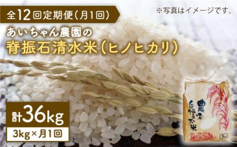 【3kg×12回定期便】脊振石清水米（ヒノヒカリ）3kg 吉野ヶ里町/あいちゃん農園 [FAA038]