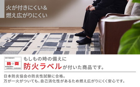 日本製 防炎カーペット グレー 約130×190cm 1枚 600095911型｜カーペット 防炎 抗菌 防臭 防ダニ 高機能 オールシーズン ラグ 絨毯 インテリア リノベーション 引っ越し 新生活