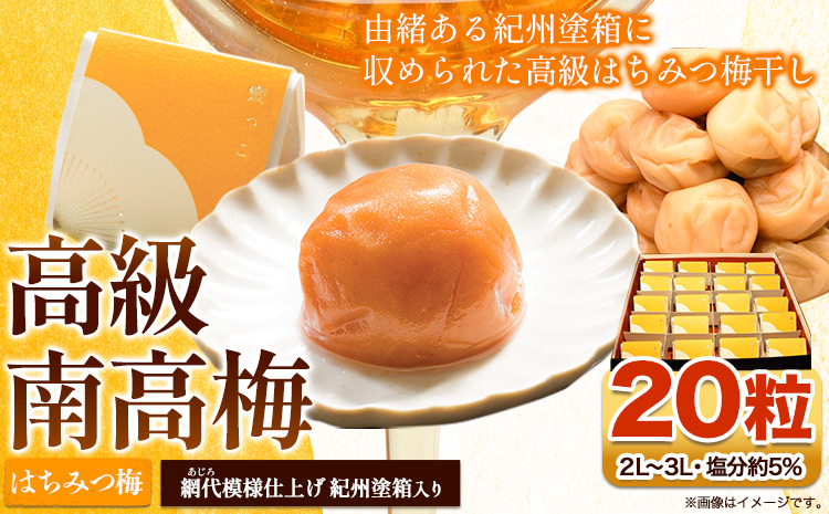 高級南高梅 はちみつ梅 個包装 20粒 網代模様仕上紀州塗箱入り 澤株式会社《30日以内に出荷予定(土日祝除く)》和歌山県 日高町 梅干し はちみつ はちみつ梅 紀州南高梅 紀州塗 個包装 送料無料