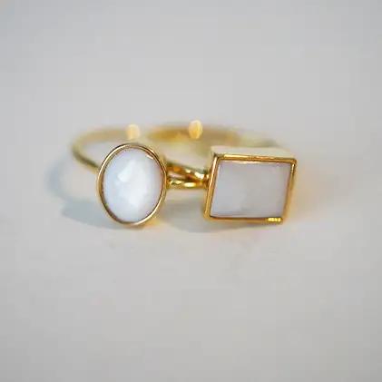 池蝶貝（イケチョウガイ）レグタングルリング【13号】 アクセサリー 指輪 ファッション小物 雑貨 