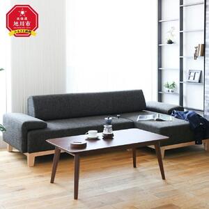 旭川家具 MUKU工房オリジナル reffine(ラフィーネ) ナラ カウチソファ 【 国産 無垢 インテリア 木製 ナチュラル ソファ ソファー 3人掛け カウチ コーナー リビング ダイニング 北海道 】_01649