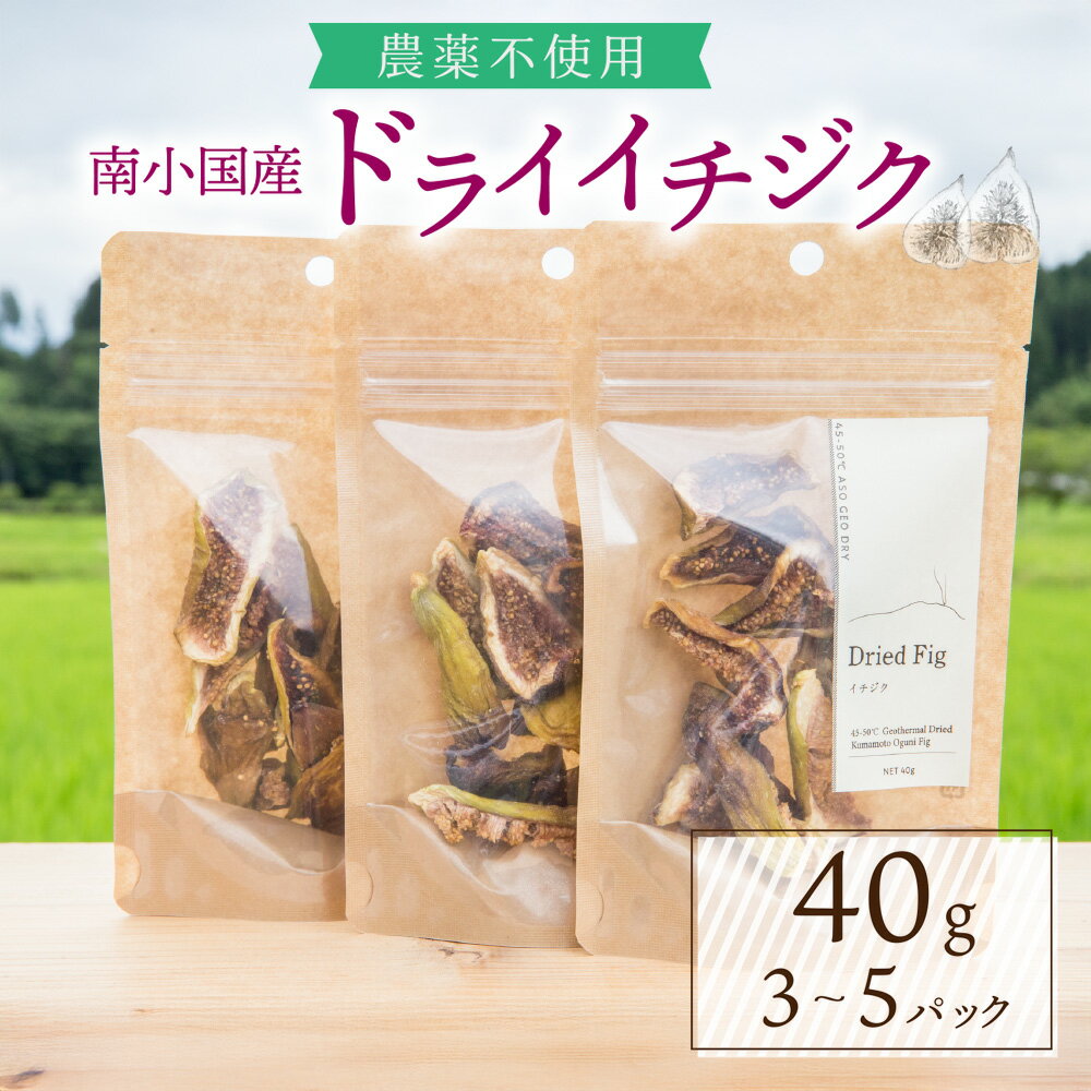 【ふるさと納税】天然の地熱で旨味を凝縮！南小国産ドライイチジク 3袋/5袋 40g 3袋 地熱 国産 南小国産 ドライイチジク ドライフルーツ イチジク いちじく オーガニック おやつ 持ち運び ギフト 贈答用 fig310 熊本 阿蘇 南小国町 送料無料