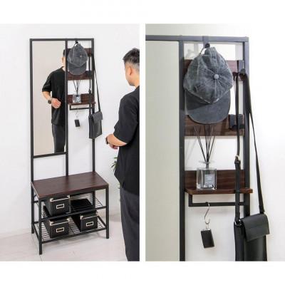 ふるさと納税 海南市 多機能ハンガーラックミラー付 ブラウン aku104491001 |  | 02