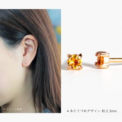 ふるさと納税 大津市 【10金 シトリンピアス】大人可愛い天然石 11月誕生石 K10イエローゴールド スタッドタイプ |  | 01