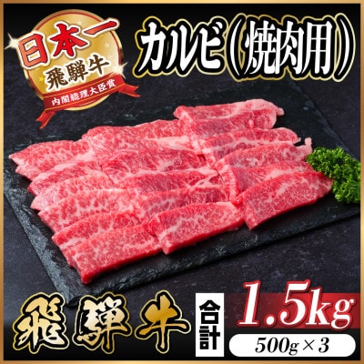 飛騨牛 カルビ 焼肉 1.5kg【配送不可地域：離島】【1543785】