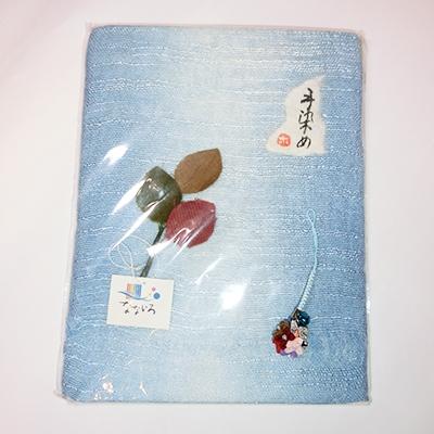 ふるさと納税 泉南市 ●◆手染めスカーフ(寒色系)と和風小花ストラップのセット
