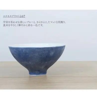 有田焼 李荘窯 コスモスブラスト 茶碗 ご飯茶碗 【三光堂】茶碗 ちゃわん 飯碗 青い 器 モダン おしゃれ 陶磁器 プレゼント ギフト A24-217