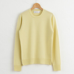 カシミヤ ニット セーター度詰 カシミヤ （L.イエロー）女性用サイズ:S(36)≪白田のカシミヤ≫ 