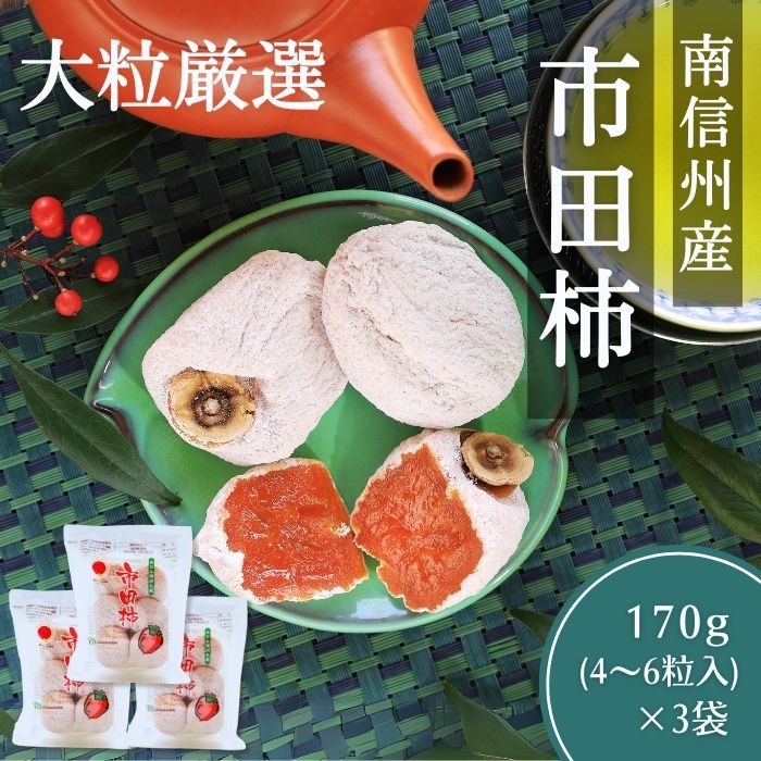 【ふるさと納税】市田柿 (大粒2Lのみ厳選) 約170g×3パック ※2026年1月～発送予定※
