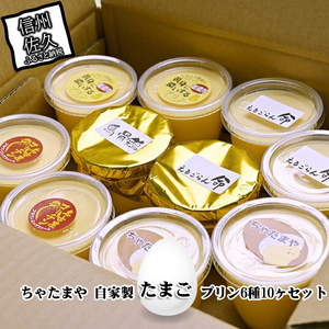 ちゃたまや　自家製たまごプリン6種10ヶセット プリン【 卵 たまご 卵プリン プリンセット プリン詰合せ 長野県 佐久市 信州 】