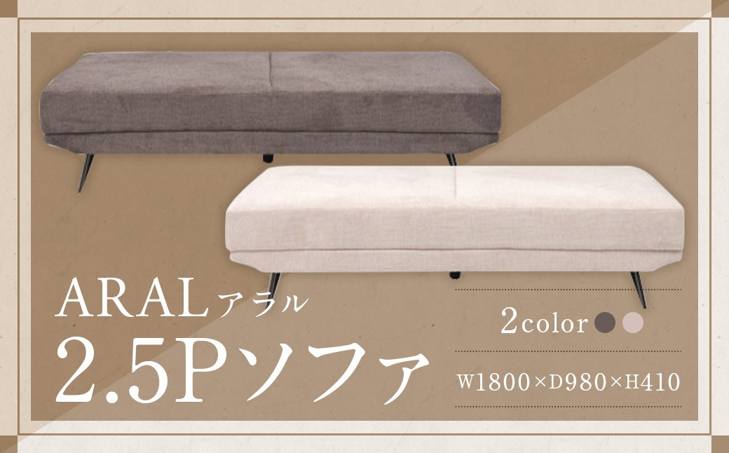 
            【カラーを選べる】 アラル 2.5P ソファ ２カラー DGY （ ダークグレー ） ・ BE （ ベージュ ） 2種 インテリア 家具 九州 福岡県 筑後市
          