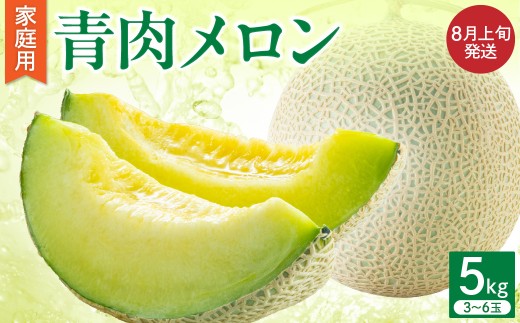 【2026年8月上旬発送】津軽産青肉メロンご家庭用約5kg3～6玉【青森メロン】
