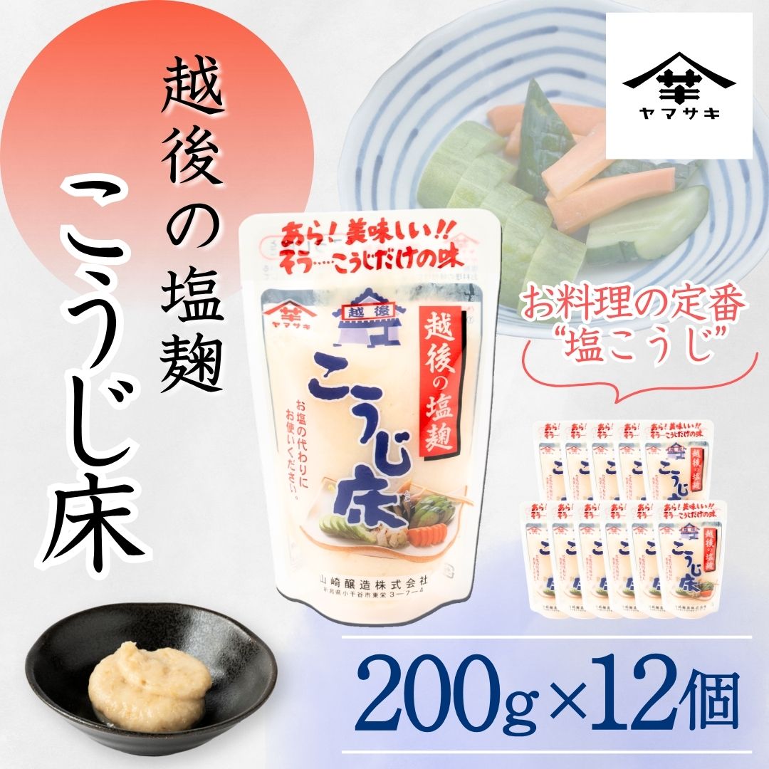 【ふるさと納税】調味料 発酵食品 塩こうじ 越後の塩麹 こうじ床 (200g×12個入) 塩麹 万能調味料 山崎醸造 | 塩こうじ しおこうじ 発酵調味料 国産 贈り物 贈答 プレゼント ギフト 人気 おすすめ お取り寄せ 新潟県 小千谷市 【0002-0233-01】