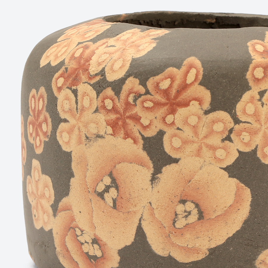 ＜伊藤赤水＞五代赤水　無名異練上花紋香爐（限定1点）