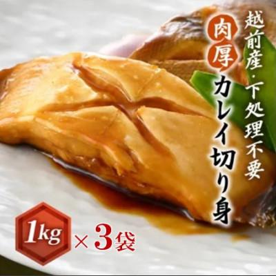 ふるさと納税 越前町 【越前海岸・美味直送シリーズ】肉厚!越前産カレイ切り身　計3kg(1kg × 3袋) |  | 01