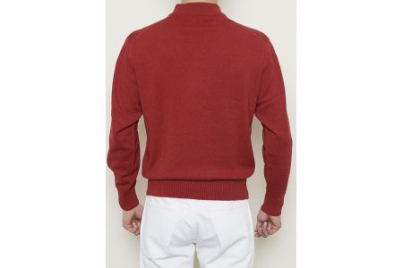 日本製 カシミヤ100% ハイネック 赤 Sサイズ [2536]