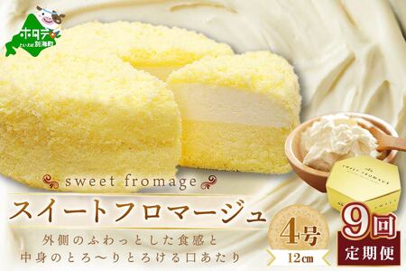 【毎月定期便】 二層のチーズケーキスイート・フロマージュ　12cm×1台×9ヵ月定期便 be051-0967-100-9　（ ケーキ チーズケーキ フロマージュ マスカルポーネ スィーツ 北海道 人気