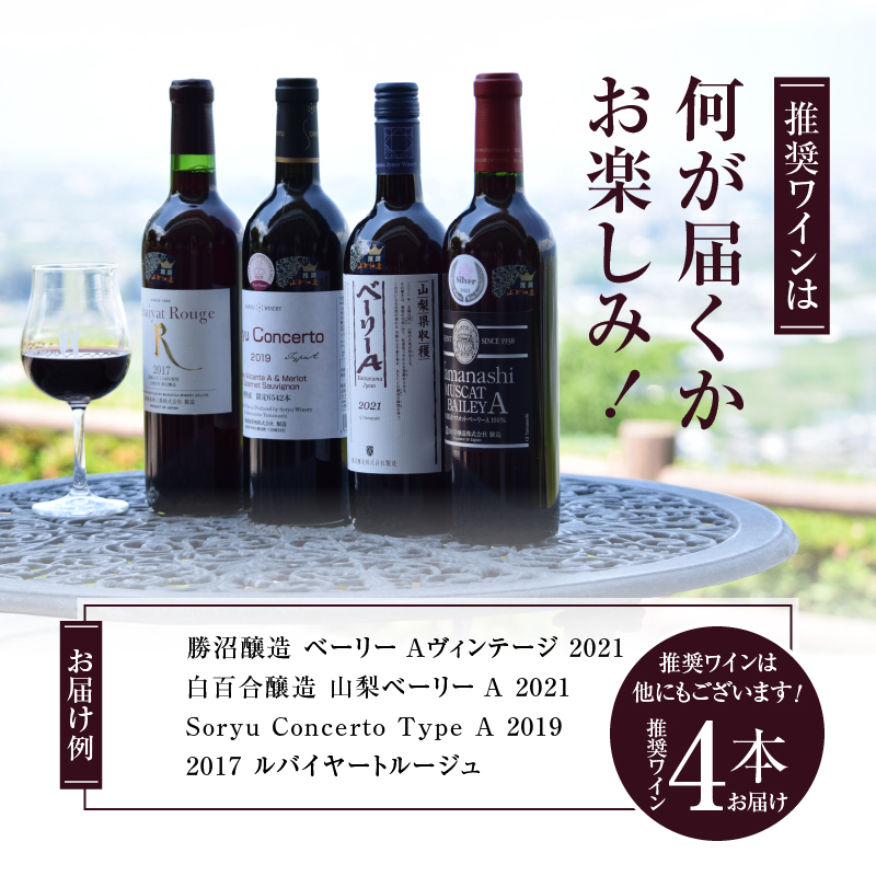 勝沼ぶどうの丘推奨赤ワイン4本セット D-604