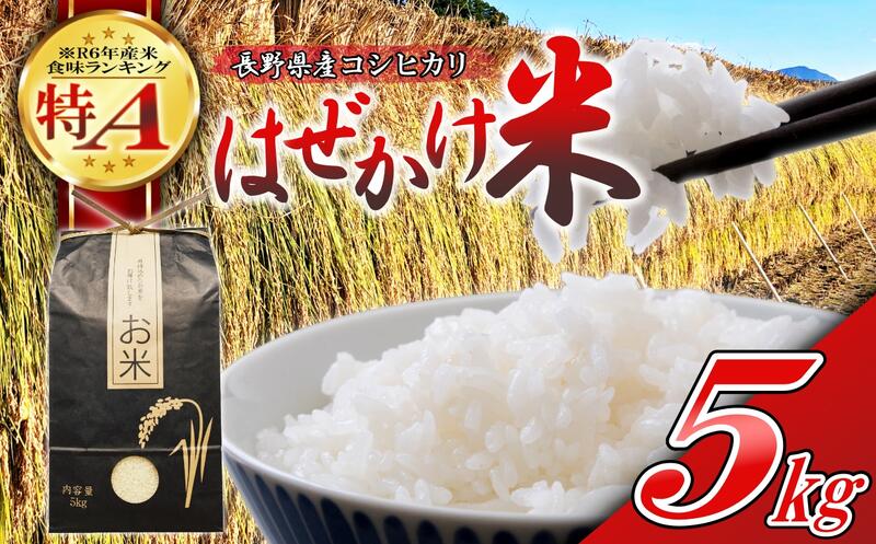 【ふるさと納税】【令和7年産・白米5kg】長野県産こしひかり はぜかけ米（北海道・沖縄県・離島は配送不可）精米 産地直送 信州 長野県 佐久市 美味しい 新米 うるち米