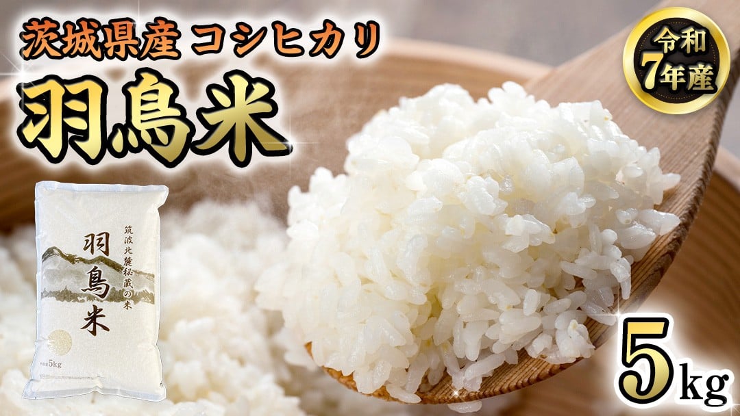 
                  《 令和7年産 先行予約 》 コシヒカリ 「幻の米 羽鳥米」 5kg (5kg × 1袋) 筑波北麓秘蔵米 お米 ごはん 精米 コメ 白米 国産 茨城県 桜川市 限定 期間限定 数量限定 銘柄米 [AX011sa]
                