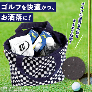 久留米絣ゴルフラウンドトートバック（MB）_久留米絣ゴルフラウンドトートバック（MB） 〔Nx146〕