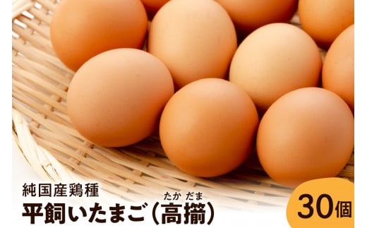 【山形県東根市産】 平飼いたまご 高擶 30個入 （破損補償含む）半澤鶏卵提供 山形 東根 hi071-001